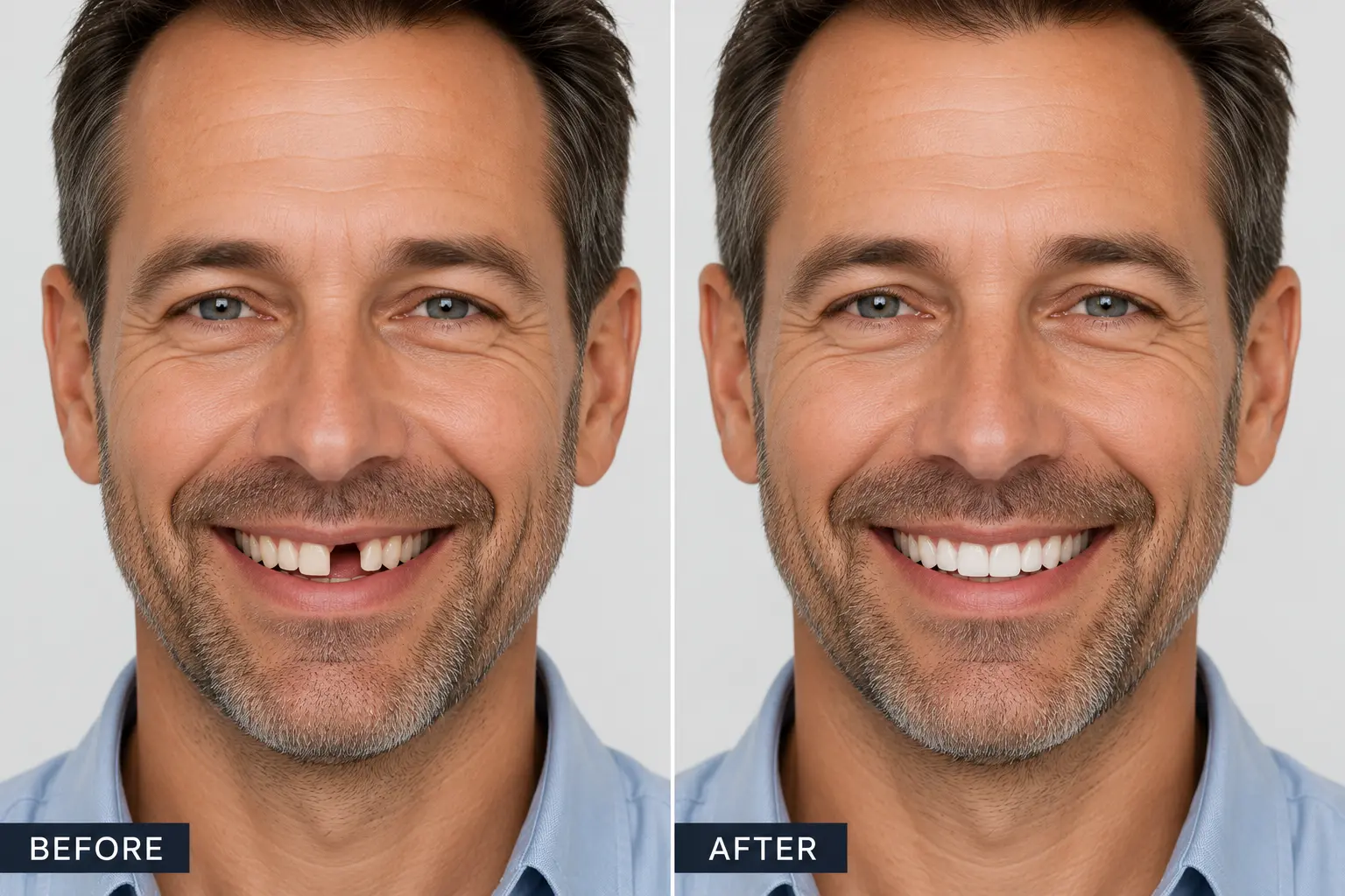 Dental implant procedure illustration