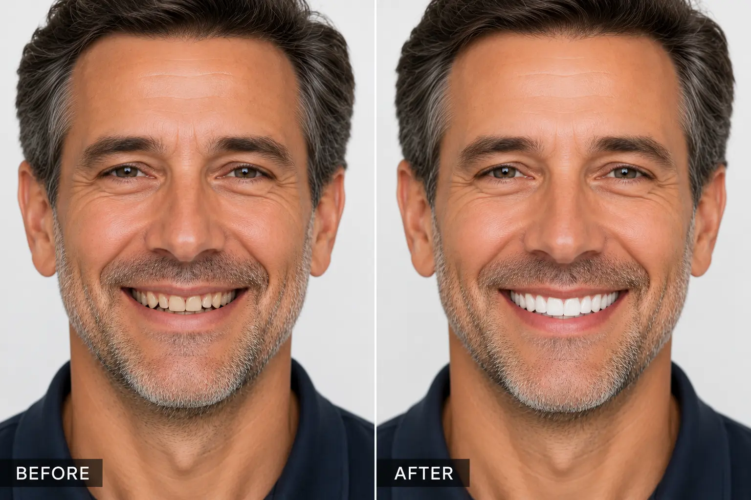 Smile makeover before and after